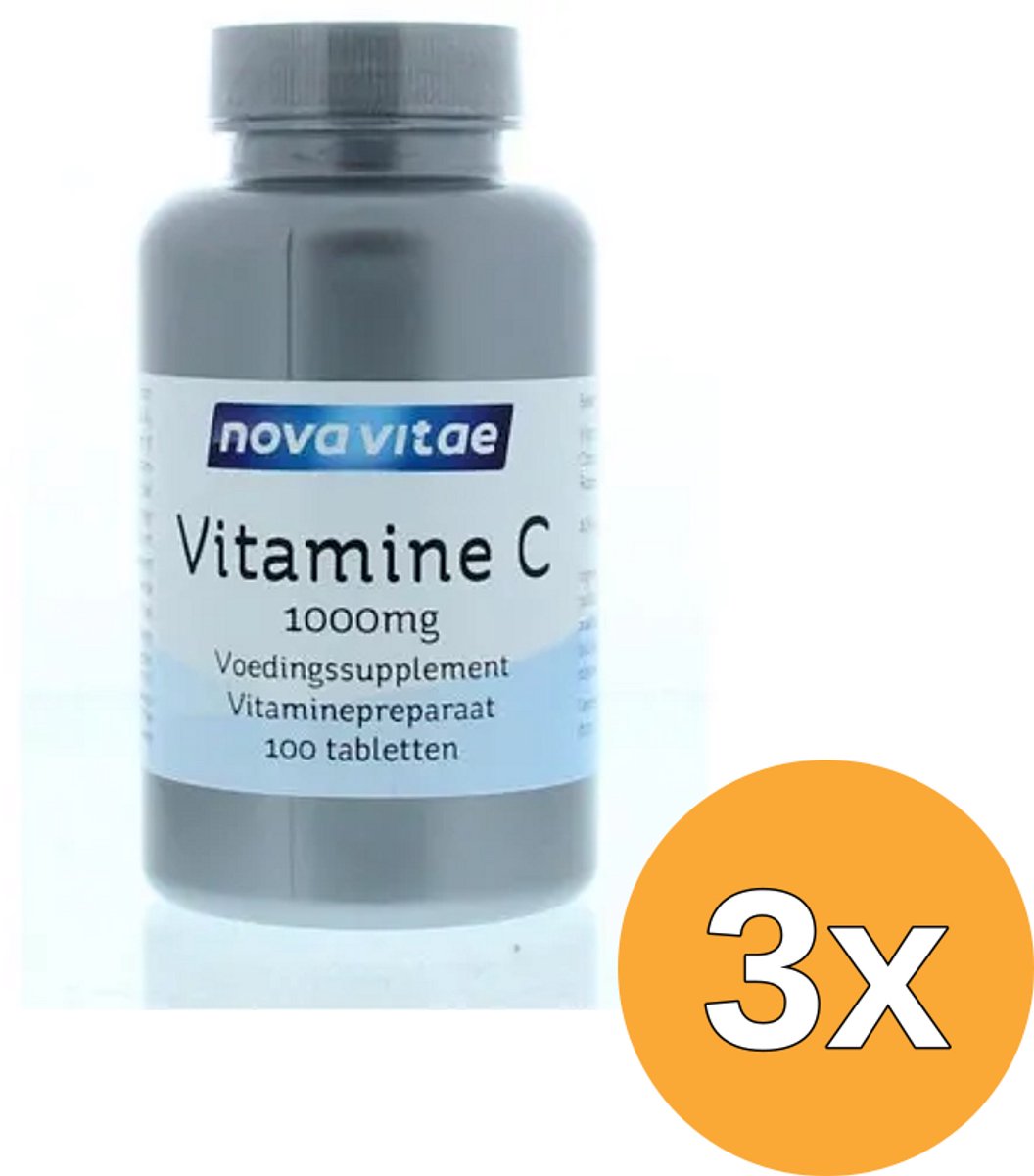 3x Nova Vitae Vitamine C 1000 mg (100 tabletten)