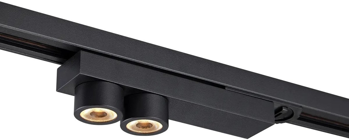 Jutai LED-insert voor Infinitus railsysteem, 9,3W dimbare LED, 699 lumen, 2700K warm wit, zwart aluminium