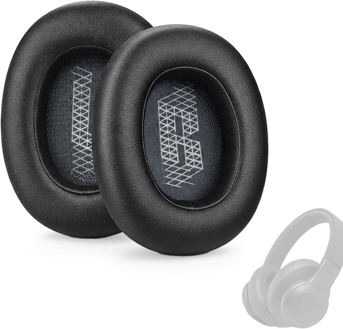 Vervangende oorkussens en schuimstoffen voor hoofdtelefoons, comfortabel leer, geschikt voor JBL Live 650 660 BTNC en E65 E65BTNC, accessoires voor audiofielen, zwart
