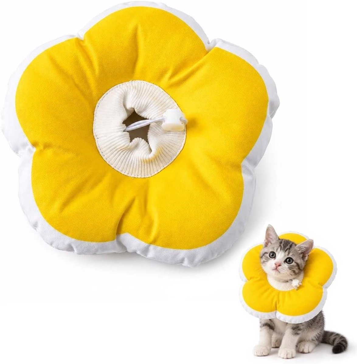 Verstelbare Waterdichte Bloemkraag voor Katten - Beschermende Kraag tegen Likken, Postoperatieve Zorg, Ideaal voor Sterilisatie en Anti-Haar, Maat S