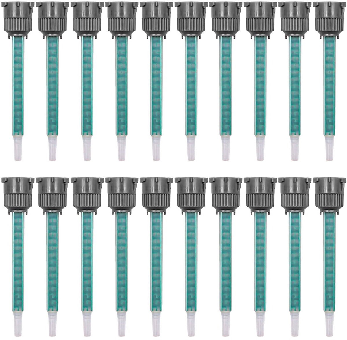 Set van 20 Mengnozzles voor Epoxy Lijm, Resin Mixer en Lijmpistool Applicator voor 50 ml AB Lijmpatronen met 1:1 Verhouding