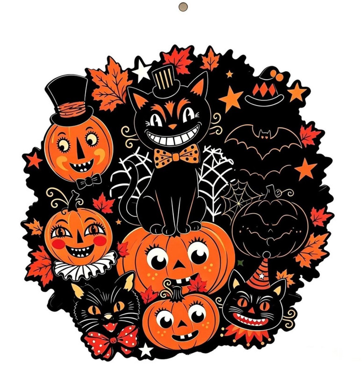 Huisnummer-20*20*0,5cm-Halloween decoratie-feest houten ophangingen-met spookvleermuis pompoen en andere patronen-bord huisnummer-houten hanger-Halloween voordeur hanger-houten slinger-geschikt voor binnen- en buitenmuurdecoratie op de binnenplaats