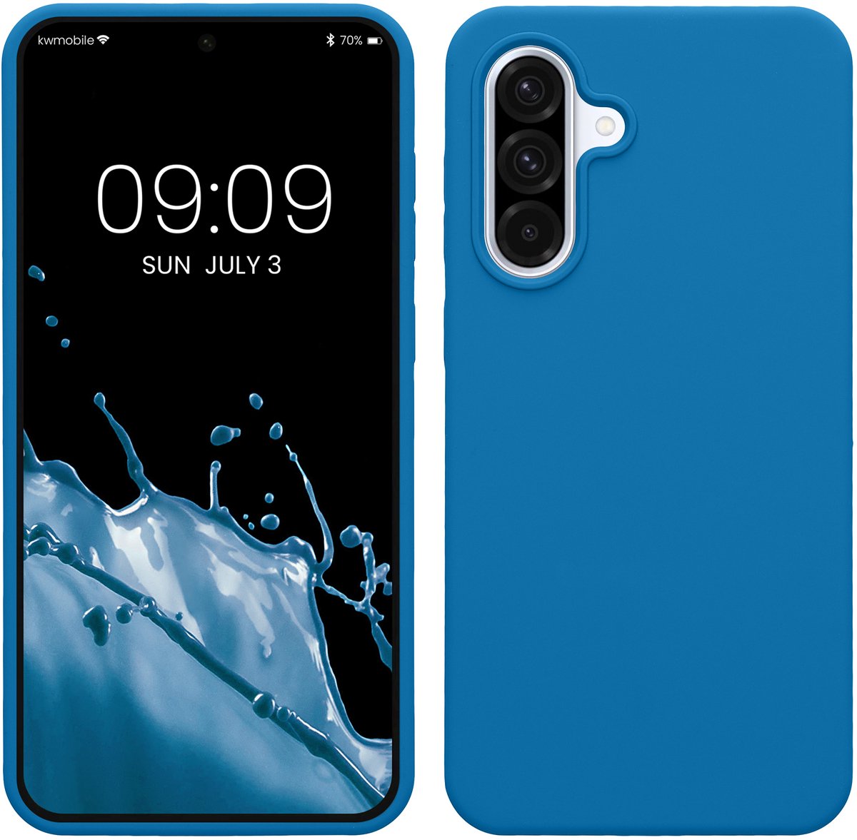 kwmobile telefoonhoesje geschikt voor Samsung Galaxy A36 5G - Hoesje met siliconen coating - Smartphone case in rifblauw