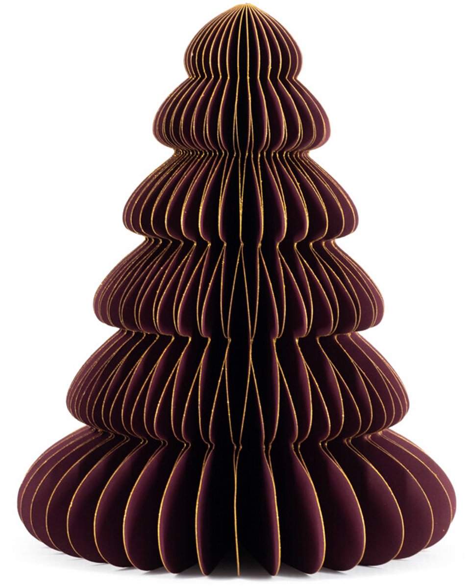 HomeBound - Papieren kerstboom burgundy 25 cm – sfeervolle kerstdecoratie