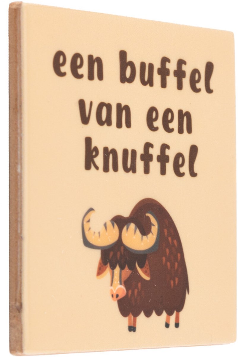Tegeltje Buffel van een knuffel