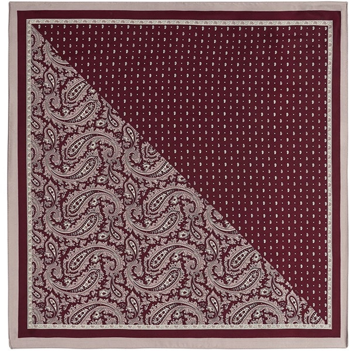 Wintersjaals met paisley-patroon, retro imitatiezijde, dagelijkse accessoires - Karmozijnrood