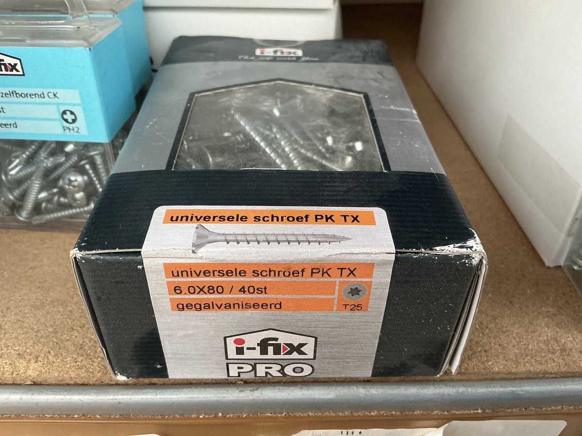 Houtschroeven. 6.0 x 80mm. Lang. Platkop. Torx. Verzinkt. 40 stuks. Ifix.