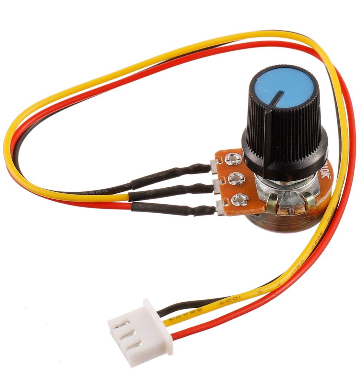Knurled Shaft 3 Terminals Linear Taper Rotary Potentiometer 10K Ohm met XH2.54-3 Pin Connector - Set van 2 Stuks voor Elektronische Toepassingen, Variabele Weerstand en Carbon Film