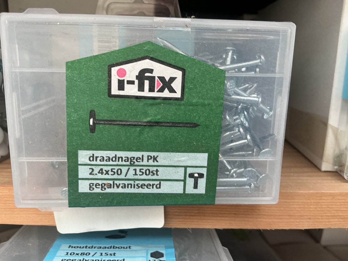 Spijkers. 2.4 x 50mm. Lang. Verzinkt. Platkop. 150 stuks. Draadnagels.Ifix.