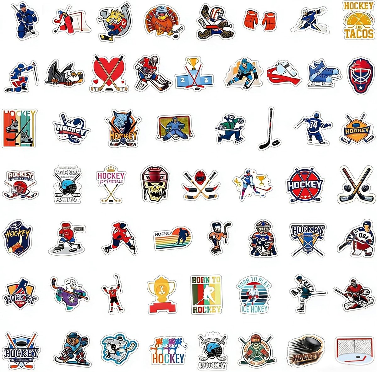 220 Stuks Waterdichte Hockey Puck Stickers met Pincet voor Skateboard, Laptop en Auto, Perfect voor Scrapbooking en Creatieve Projecten