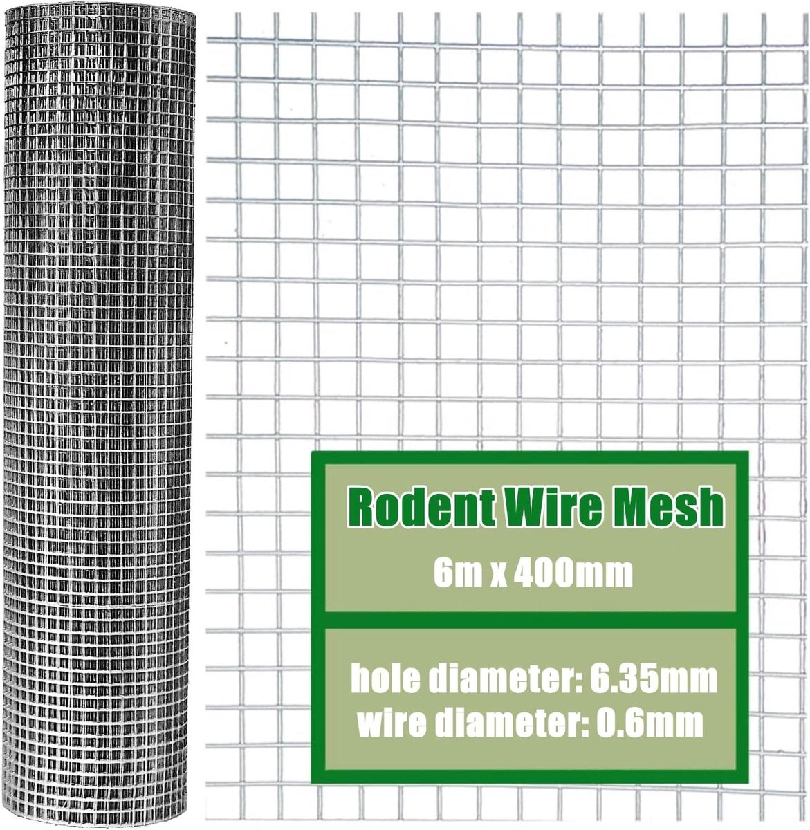 40cm x 6m Rattenwerend Draadgaas van 304 RVS, Ideaal voor het Afsluiten van Openingen tegen Muizen, Eekhoorns en Vogels - Perfect voor Huis en Tuin