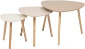 Design Atmosphera Miléo - Set van 3 bijzettafels - Beige