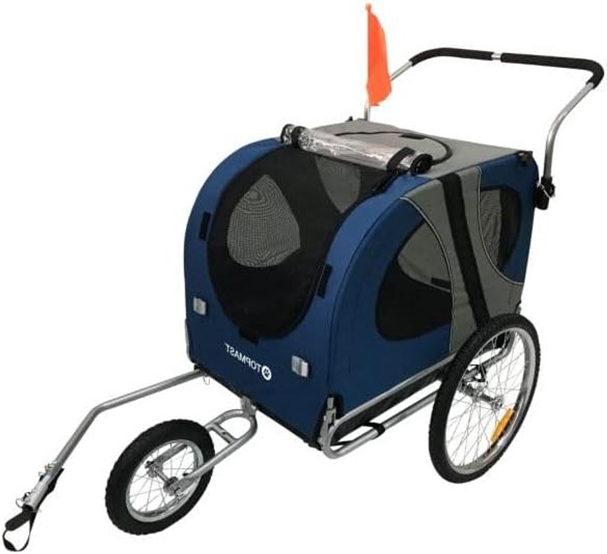 Hondenfietskar - Hondenaanhanger - Veilig Vervoer - Met Jogger Functie - Tot 40 KG - Blauw