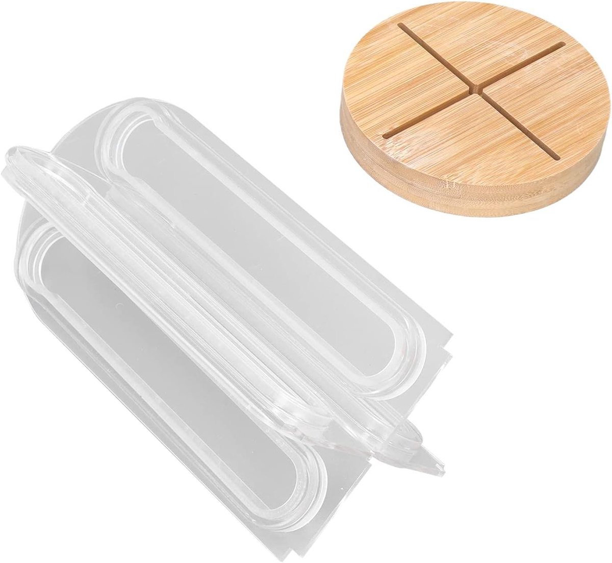 Koffiecapsulehouder - Rek voor pads - Koffie bewaren - Draaibaar ontwerp - 56 capsules - Acryl en bamboe