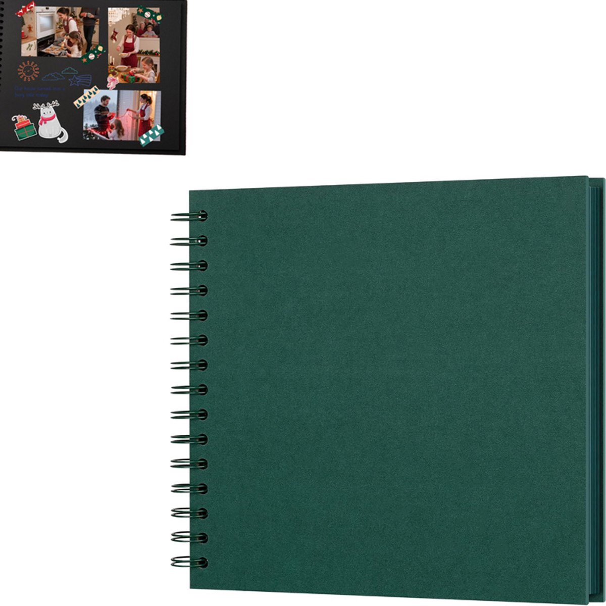 Fotoalbum- Fotoboek-Scrapbook- fotoalbum plakalbum-fotoalbum baby-Foto-Opberger - 8 inch-Scrapbooking Boek -20 pagina's, 40 pagina's -Scrapbook - Plakboek-DIY Fotoalbum-DIY Scrapbook Album-voor reizen, vakanties en afstuderen-Groen