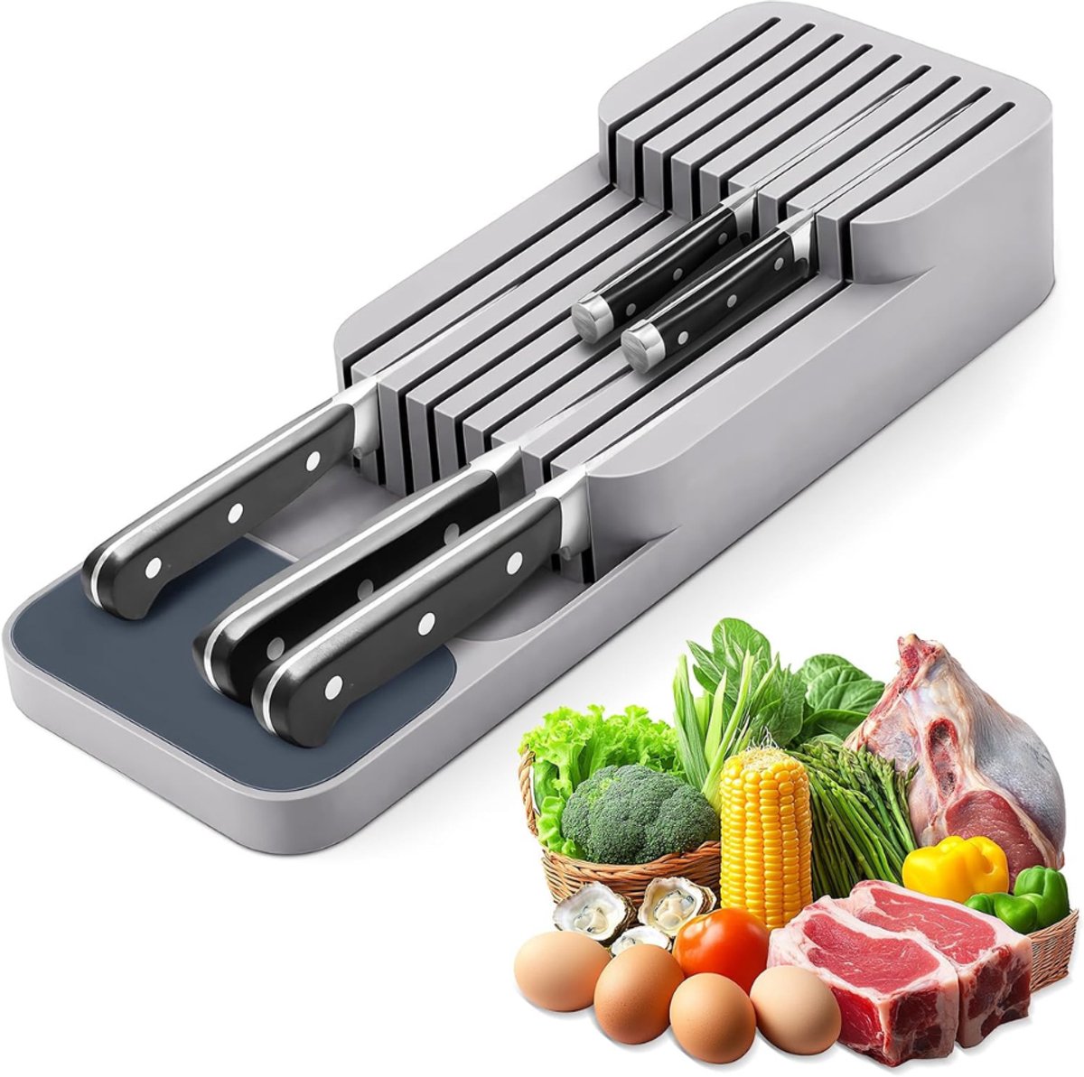 DYVNS® Messenblok zonder Messen - Messenhouder Universeel - 20 Messen - Voor Lade - Organizer