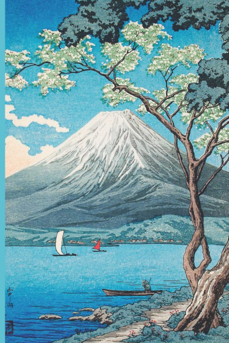 Mount Fuji from Lake Yamanaka by Hiroaki Takahashi Notebook: Japanese art book for note taking / lined journal vintage - ShopVlot