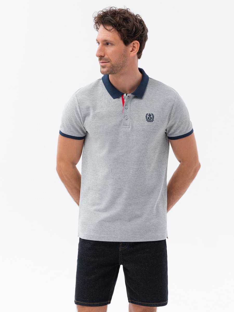 Ombre - Montecarlo - Herenpolo - Grijs - Knoopsluiting