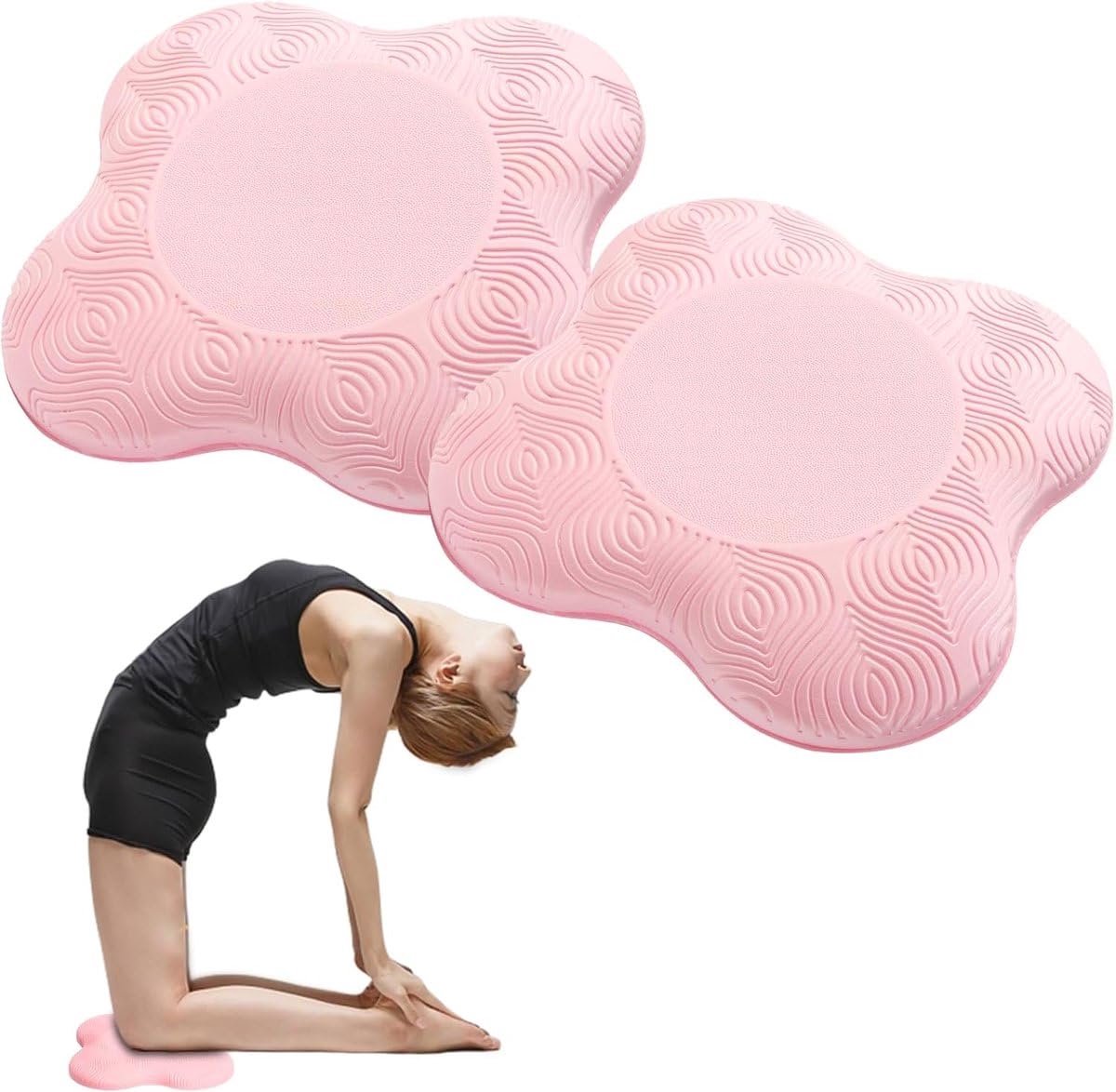 Okado Yoga Kniekussens 2 Stuks – 20 x 20 x 2 cm – Roze – Antislip
