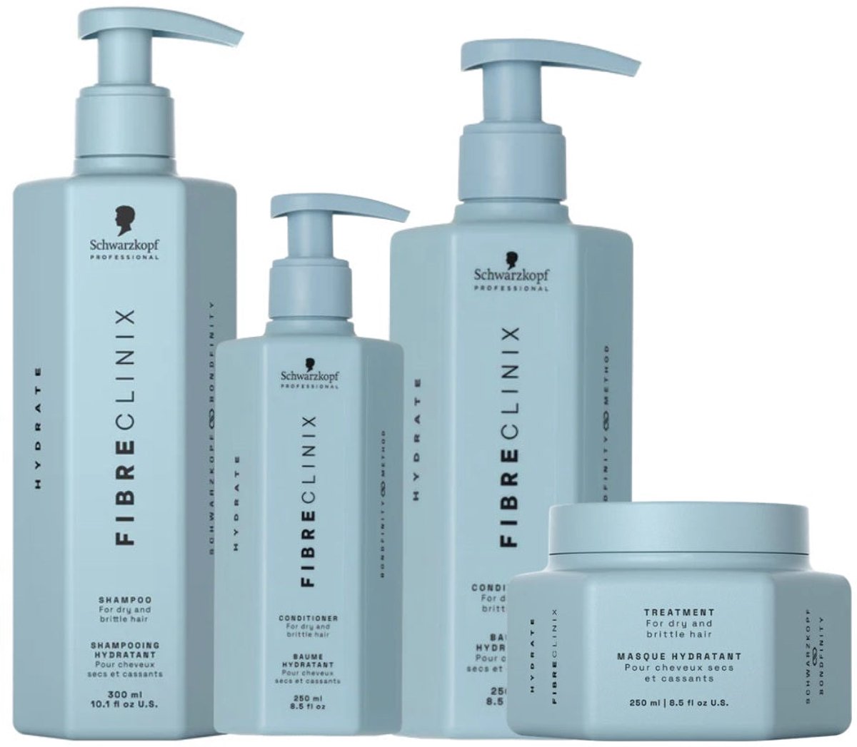 Fibre Clinix - Hydrate Complete Care Set - 300+250+250+200ml