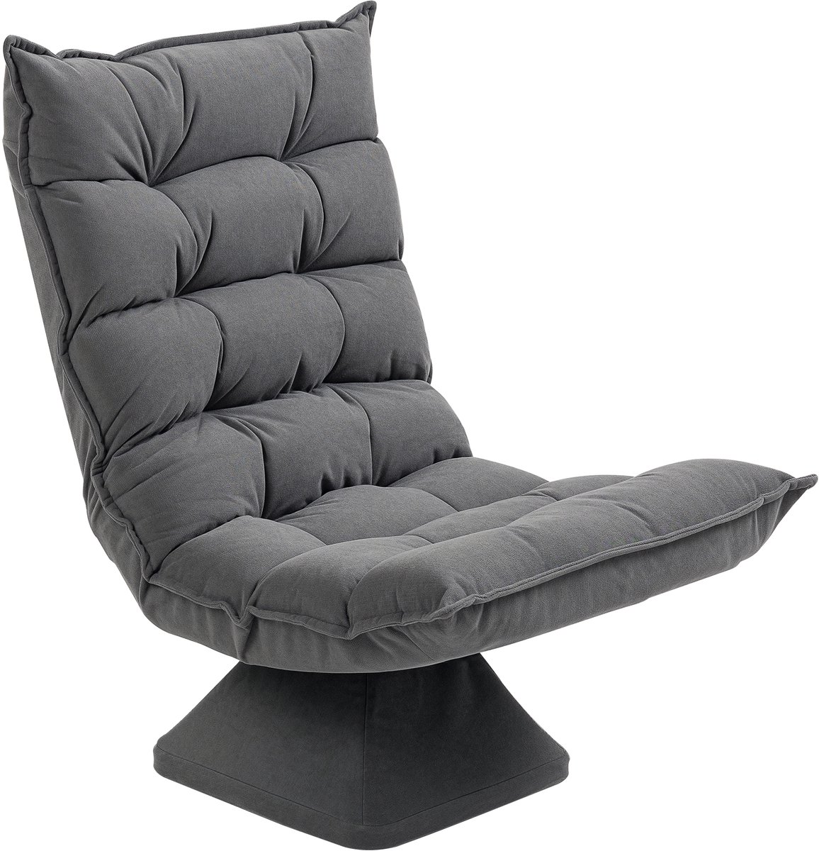 HOMCOM-Bodenstuhl-Stahl, Leinenimitat-62L x 70B x 95H cm-Grau