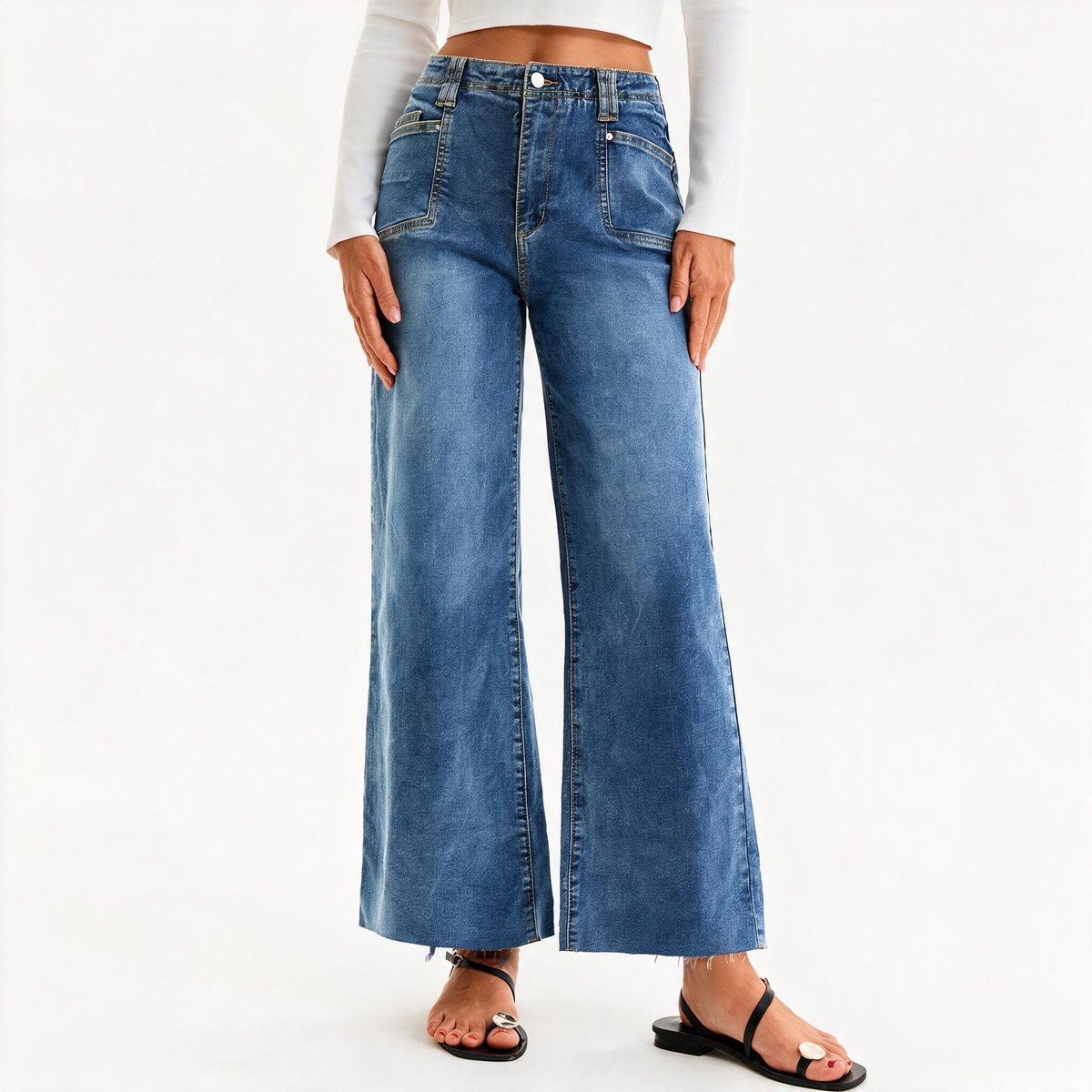 Imily Bela Dames High Waist Wide Leg Jeans