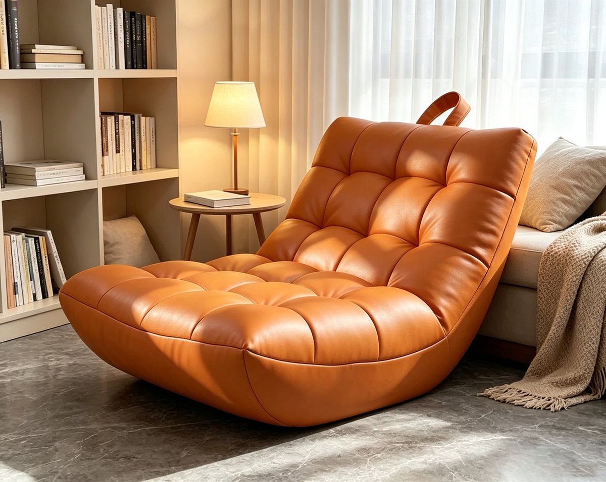 Zitzak kleine bank/ligstoel voor slaapkamer/balkon/ontspanning oranje