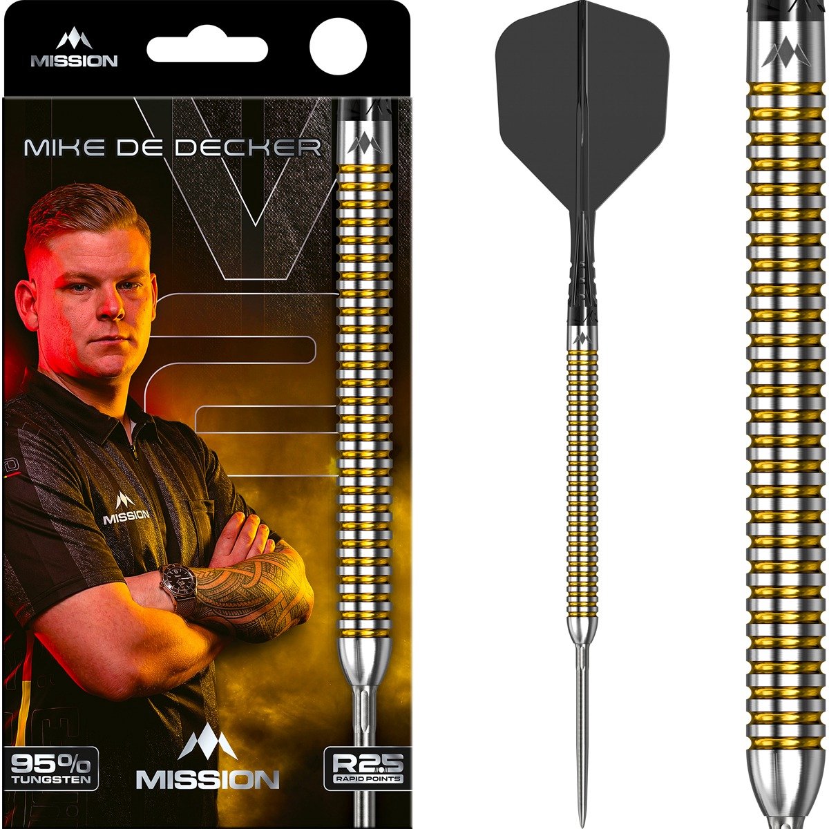 Mission Mike de Decker V2 Rapid Point 95% - Dartpijlen
