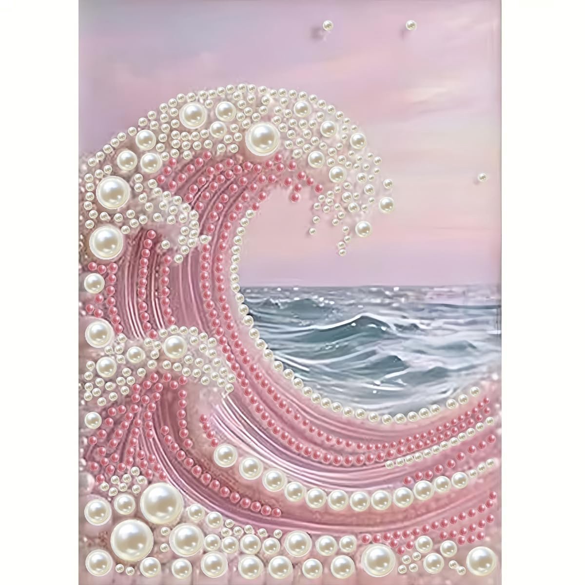 Casalora Diamond Painting Roze Wave - 5D Diamant Schilderen - Speciale Steentjes - DIY Set - 30 x 30 cm