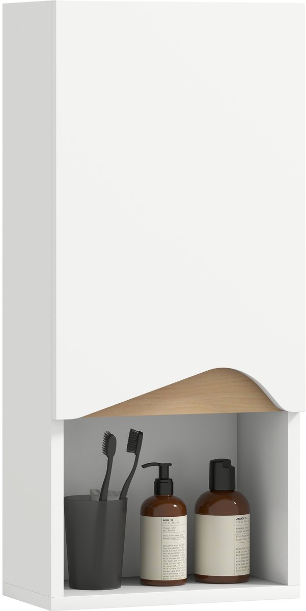 HOMCOM Wandkast - Spaanplaat - 30x17x67cm - Wit