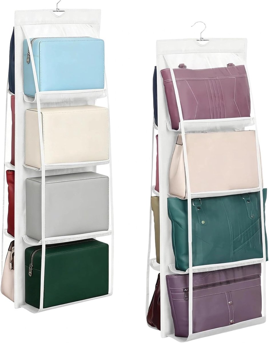 carmdering - Handtas Organizer Hangend 115 x 30 cm – 8 Vakken – Tassen Opberger voor Kledingkast – Ruimtebesparend