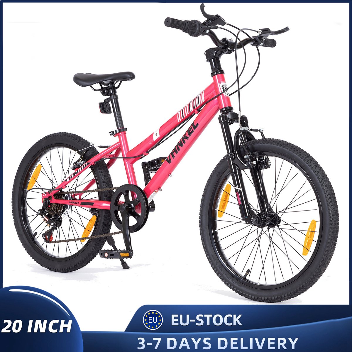 Kinderfiets Mountainbike Blauw 6 Versnellingen 20 Inch Wielmaat IJzer Frame Voor Kinderen