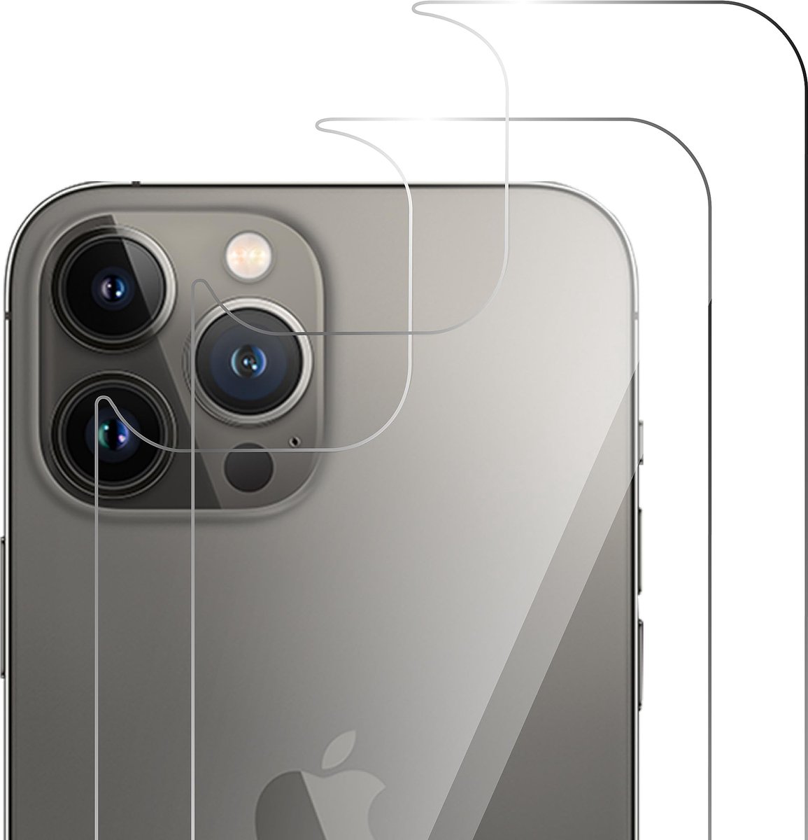 QUITECO Achterkant gehard glas voor iPhone 13 Pro [2 Stuks] achterzijde achterglas beschermer back protector glass - ShopVlot