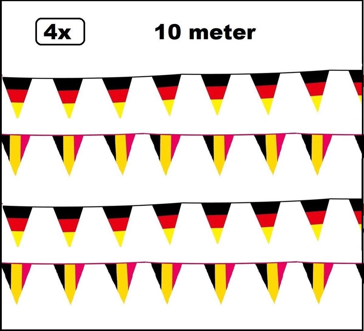 4 stuks Vlaggenlijn landen set Belgie/ Duitsland 10 meter - Sport Holland Belgie Thema feest voetbal party