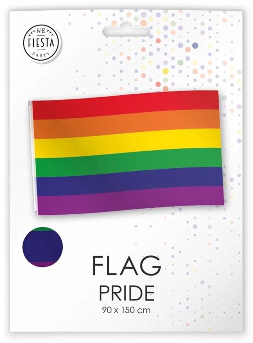 Vlag Regenboog 90cmx150cm - Landen festival thema feest fun verjaardag pride