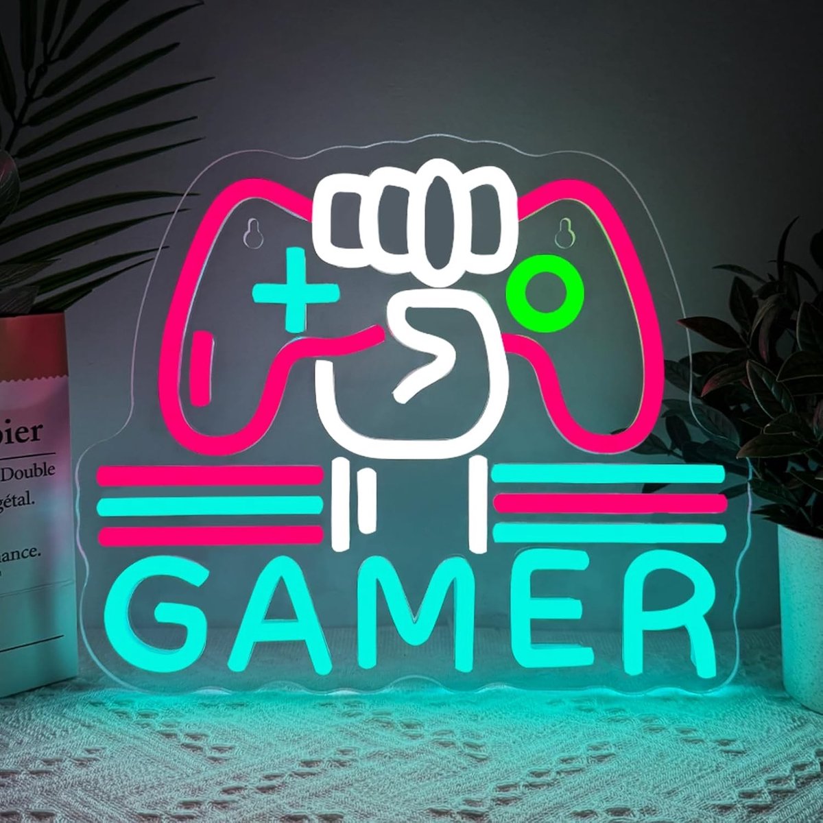 Gamer Lichtbord - Gamer - - Neon LED Gamepad - Voor Speelkamers en Thuis