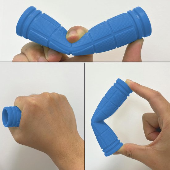 Fietsgrips ergonomisch van zacht rubber 120mm blauw — afbeelding 4
