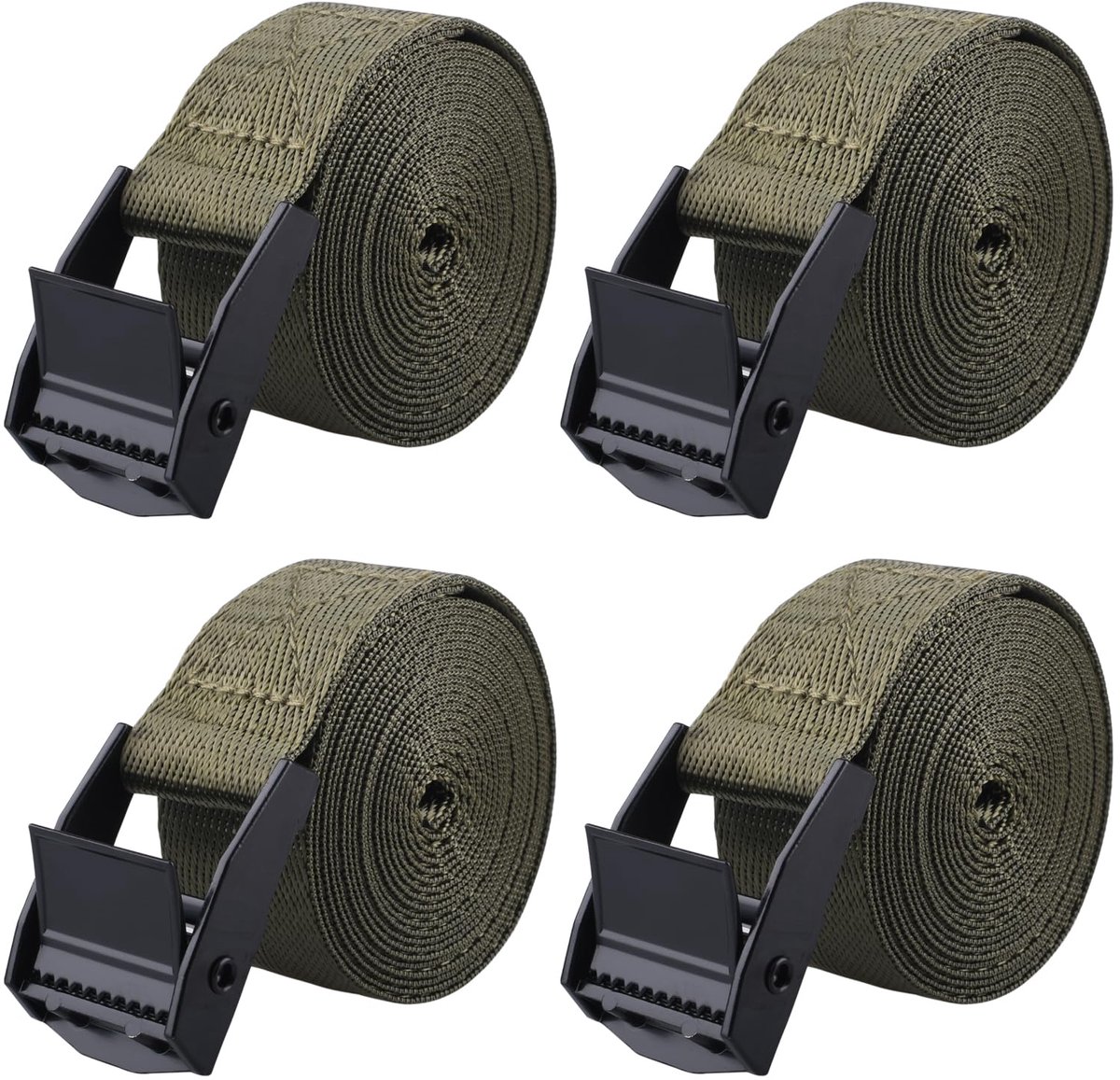 Spanngurt met Klemmschnalle 200 kg - 25 mm Breed - 4 Stuks - 1.5 m - Groen