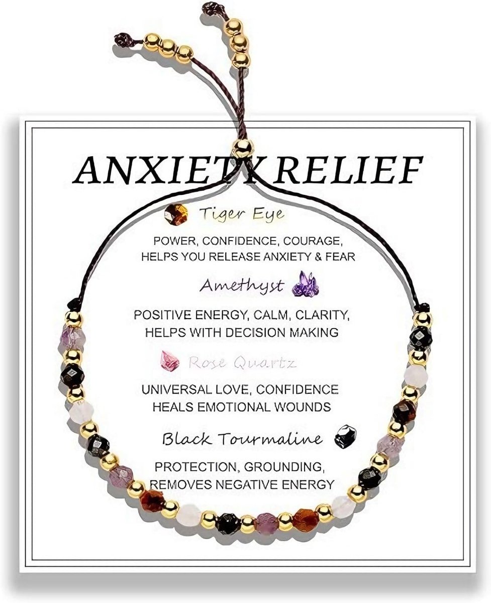 Healing stenen armband dames - echte stenen - tijgeroog - bevorder je welzijn - Homevero