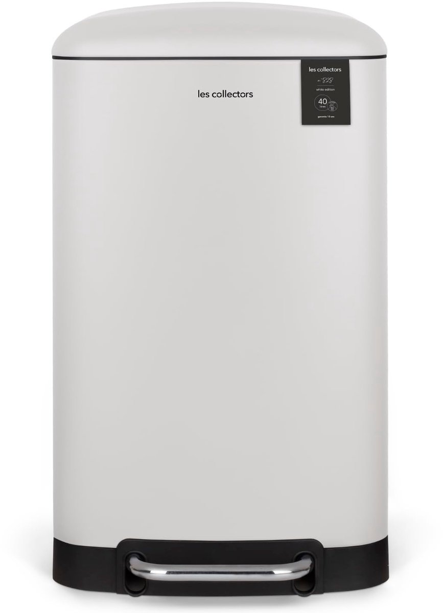 Pedaalemmer - Wit - 40 liter - Roestvrij Staal met Stille Sluiting - Voor Huishoudelijk Gebruik