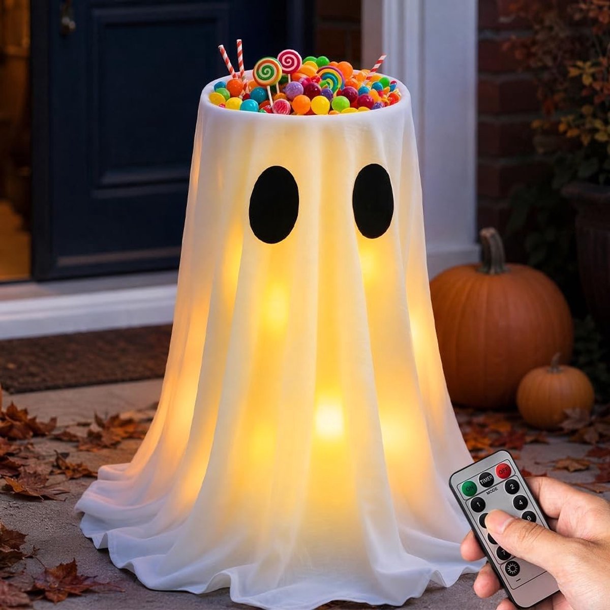 Halloween Snoepschaal - Zwart - 40-150 cm - Verstelbare Snoepschaal met Verlichting - Voor Halloween Decoratie