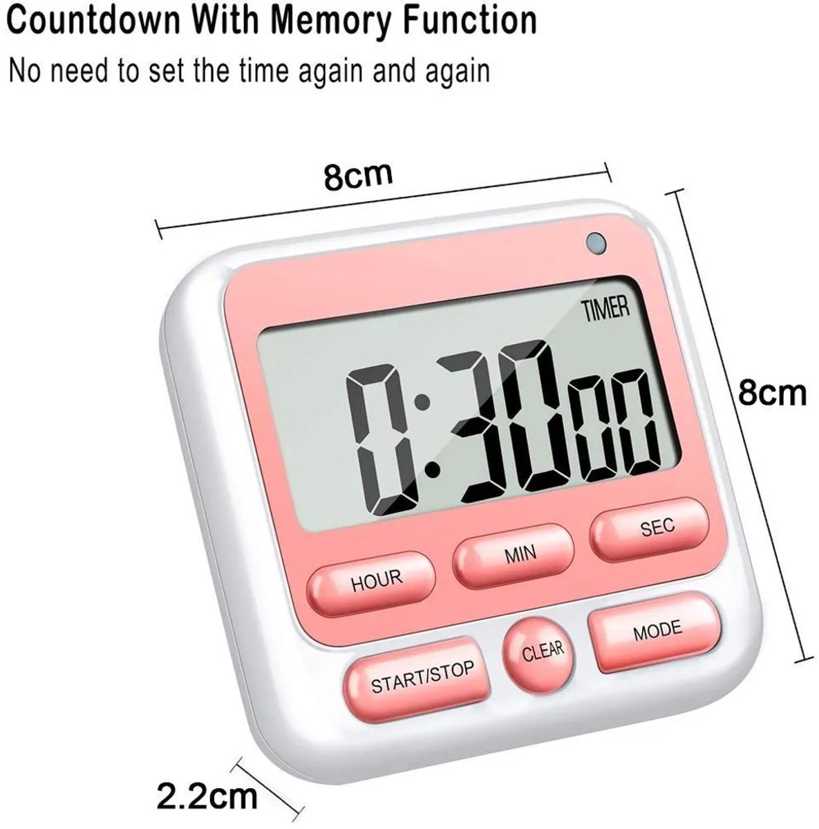 Digitale keukentimer Geschikt voor aftelfunctie - magnetische timer, kan aftellen, Geschikt voor koken, bakken, sporten, studenten en andere gelegenheden.