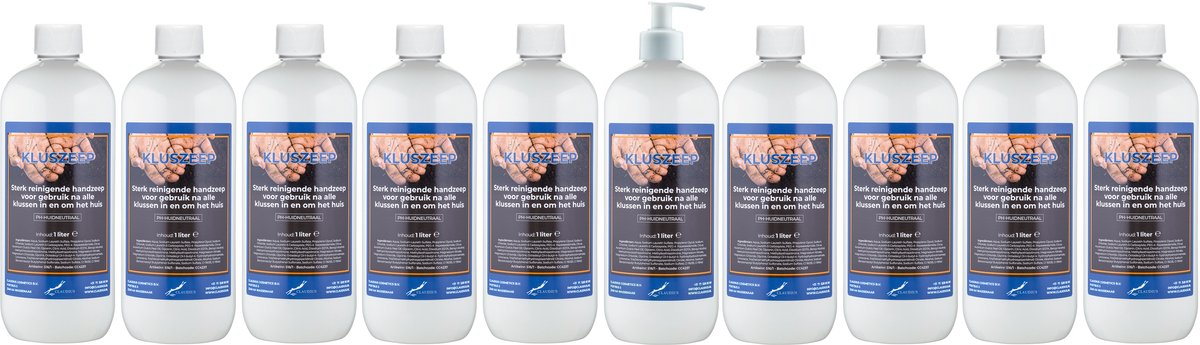Kluszeep 1 liter - set van 10 stuks - met gratis pomp - Voordeelverpakking