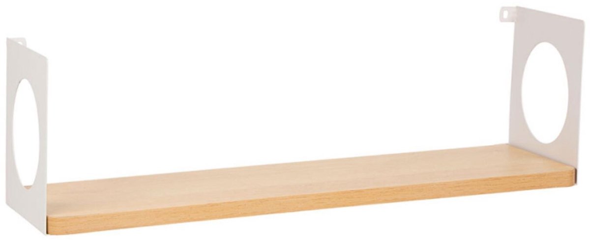 Ostaria Wandplank Romeo - hout/wit - MDF/ijzer - 50 cm - boekenplank - hangplank