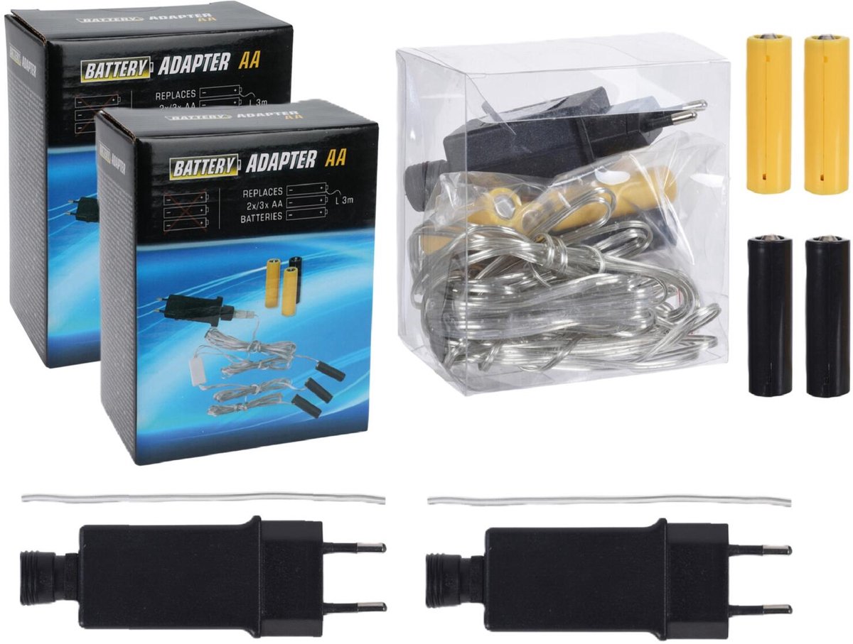 Adapter - voor 6 apparaten met 4x AA batterijen - batterijvervanger - batterij eliminator