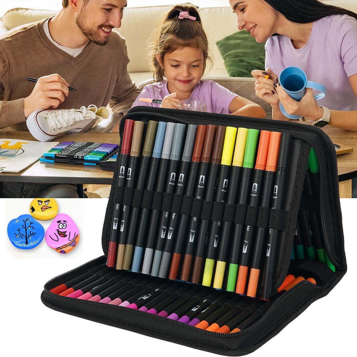 Kleurkwast Met Dubbele Punt - Viltstiften In 72 Kleuren - Dubbele Penseelmarkerpennen - Set Aquarelmarkers Voor Tekenen En Schilderen