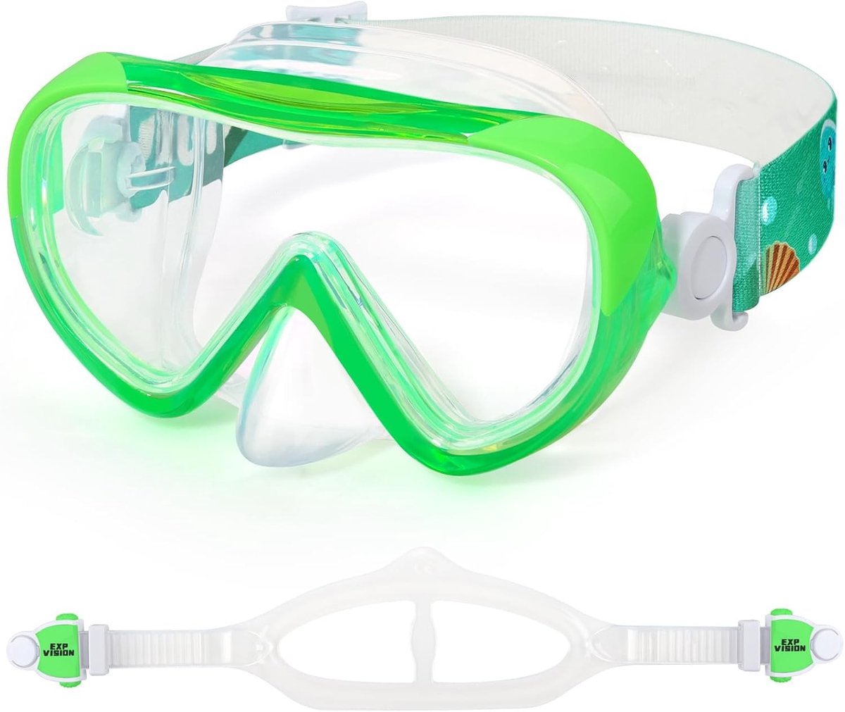 Duikbril - Groen - Voor Kinderen - 180° Uitzicht - Voor Snorkelen en Duiken