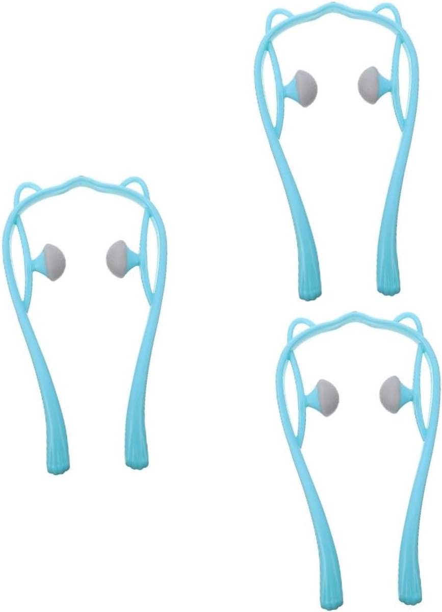 Nek Stimulator - Massage Roller - Spier Ontspanning - Ergonomisch Ontwerp - 3 Stuks - Blauw