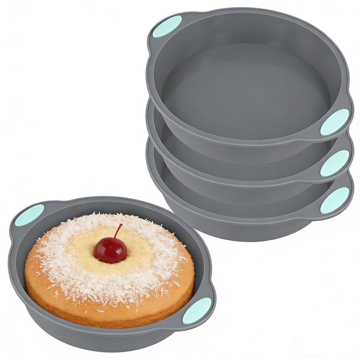 Famanu – Set van 4 kleine taartvormen van 6 inch van siliconen