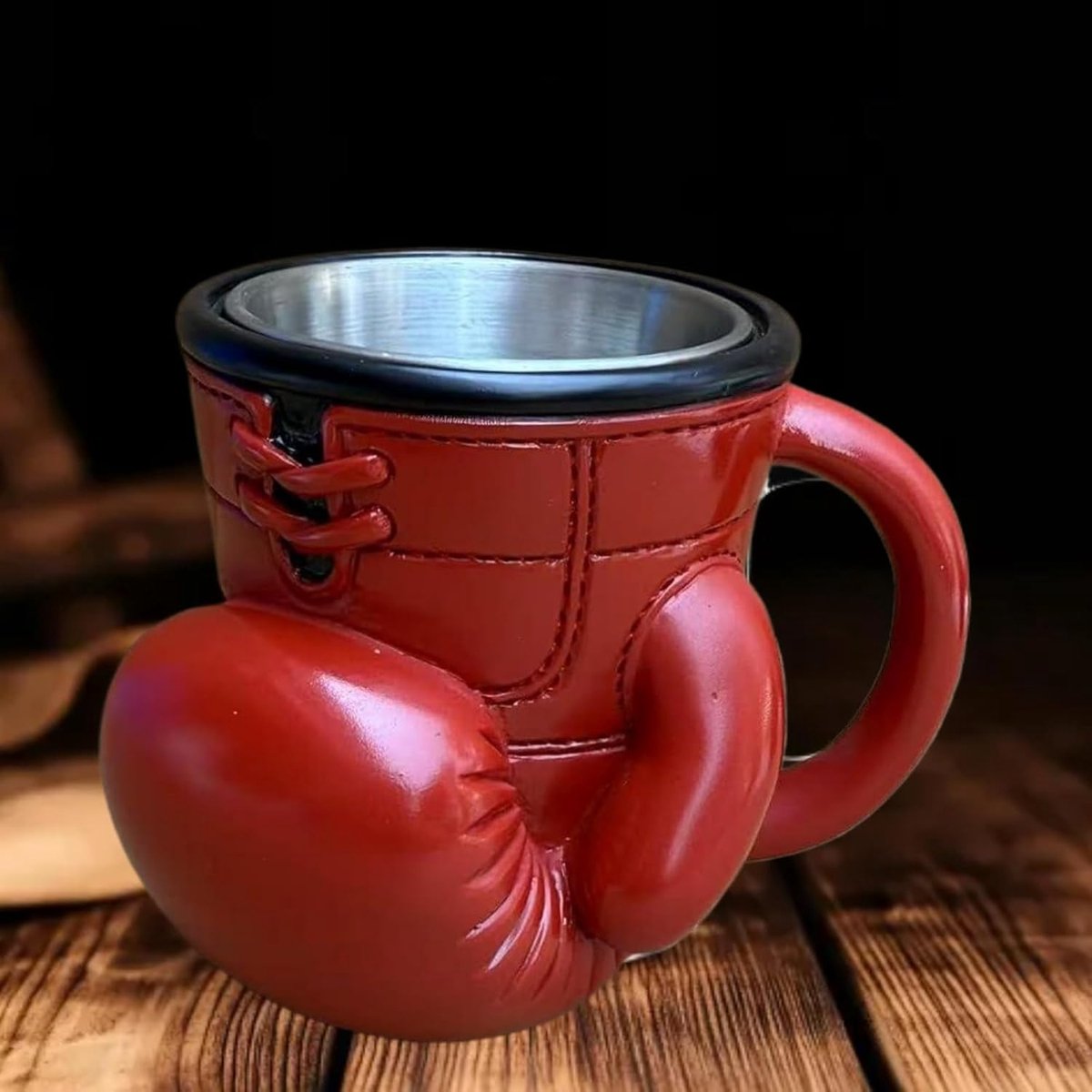 Bokshandschoenen roestvrijstalen bekers, gepersonaliseerde koffiebekers met geisoleerde handgrepen, geisoleerde reiskoffiebekers, leuke boxing giftset (voor mannen en vrouwen), geschikt voor sportliefhebbers - rood